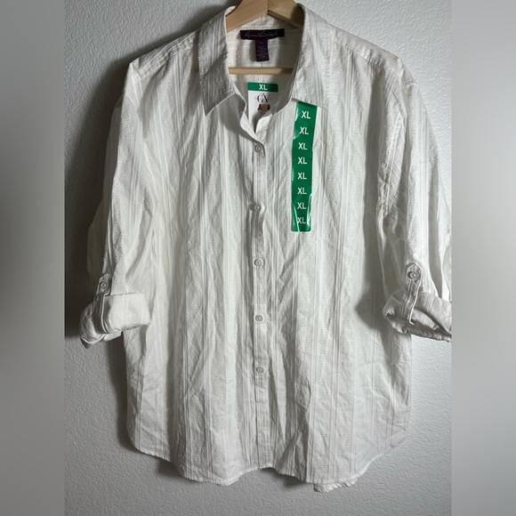 New Gloria Vanderbilt Women's Amanda white Shirt XS S M L XL 100% cotton - Picture 4 of 9